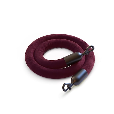 Montour Line Velvet Rope Maroon With Black Snap Ends 8ft.Cotton Core PVR150-80-MN-SE-BK